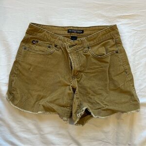 Greenish yellow corduroy shorts